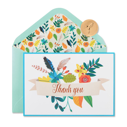 5106687 Papyrus Thank You Cards with Envelopes, Glitter Hearts (14-Count)