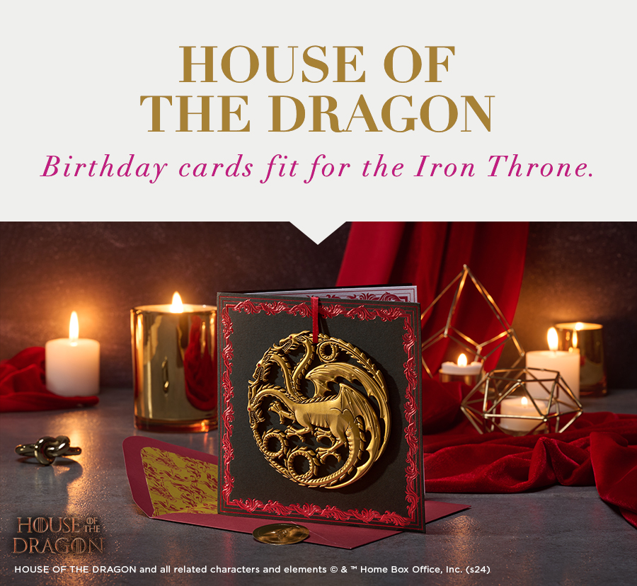 House of The Dragon Birthday cards fit for the Iron Throne. 