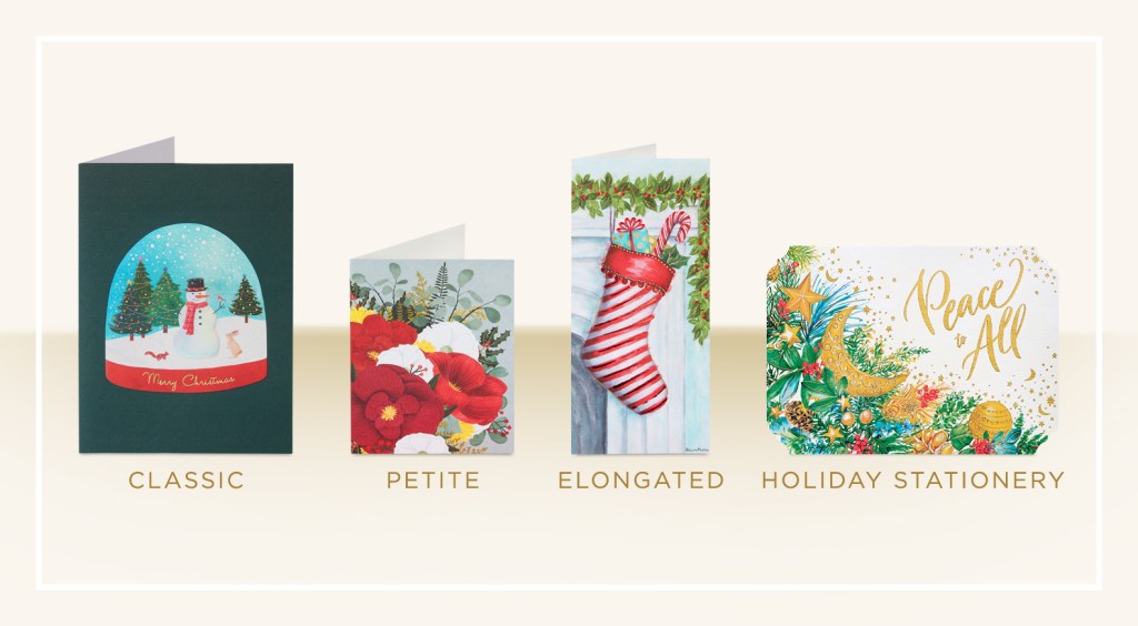 classic petite elongated holiday stationery