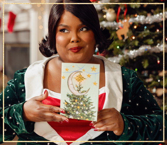 Danielle Pinnock with Celestial Christmas tree card